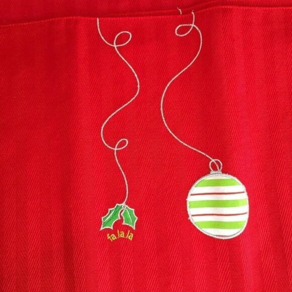 Lenox Placemats Merry‎ And Bright Christmas Ornament Red Set of 4 New in Box